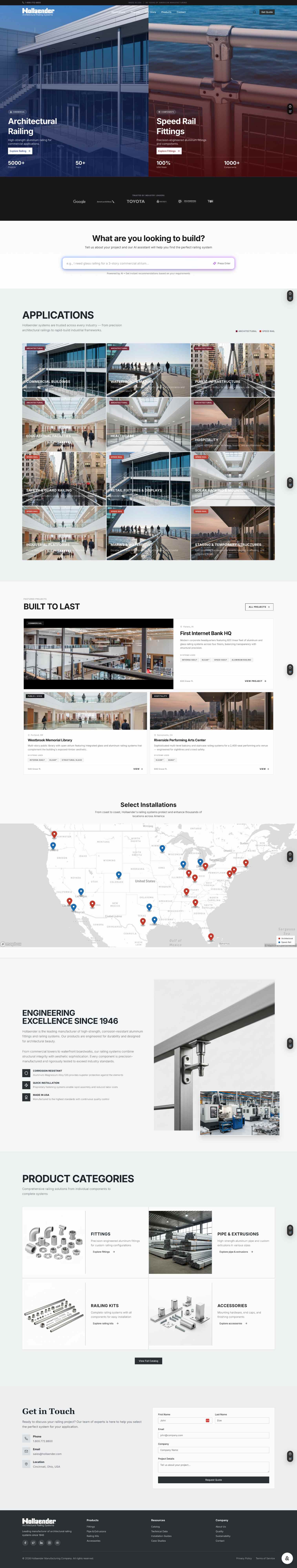 Redesigned Hollaender homepage